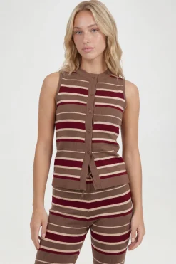 boohoo Ensemble Coordonné En Maille À Avec Gilet Et Pantalon Large<Femme Pulls Et Gilets|Toutes Les Mailles