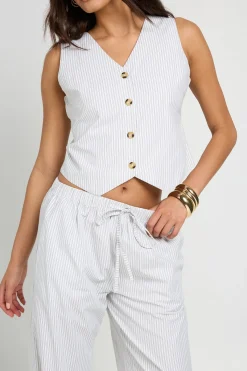 boohoo Ensemble Coordonné Gilet Et Pantalon Tissé À Rayures<Femme Ensembles