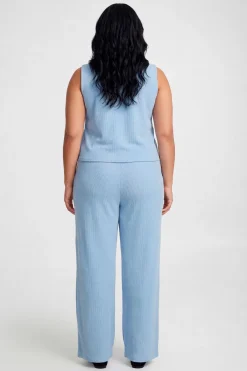 boohoo Ensemble Coordonné Grande Taille Haut Côtelé À Boutons Et Pantalon<Femme Ensembles