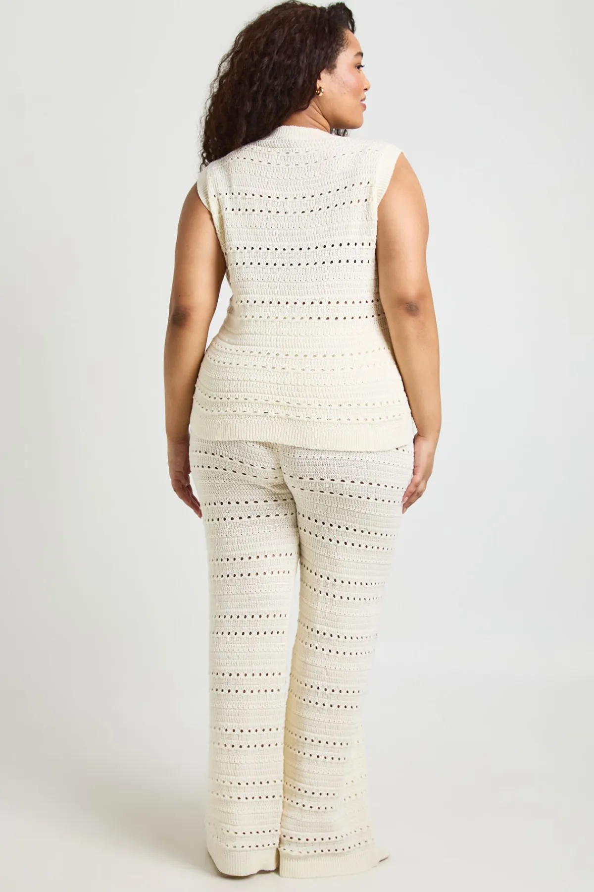 boohoo Ensemble Coordonné Grande Taille Haut Long Et Pantalon En Crochet<Femme Ensembles|Tenues De Plage