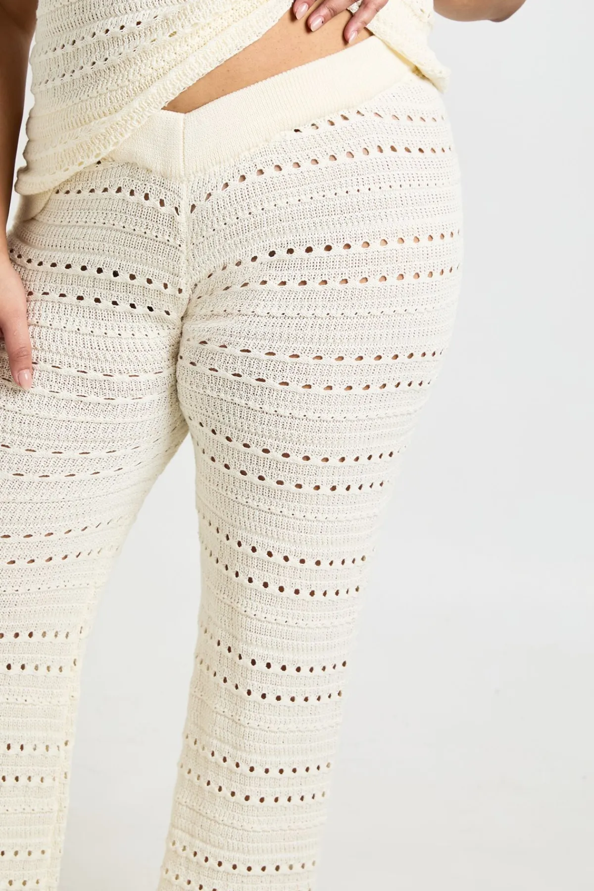 boohoo Ensemble Coordonné Grande Taille Haut Long Et Pantalon En Crochet<Femme Ensembles|Tenues De Plage