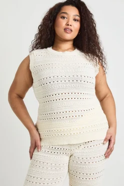 boohoo Ensemble Coordonné Grande Taille Haut Long Et Pantalon En Crochet<Femme Ensembles|Tenues De Plage