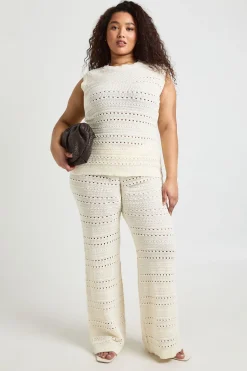 boohoo Ensemble Coordonné Grande Taille Haut Long Et Pantalon En Crochet<Femme Ensembles|Tenues De Plage