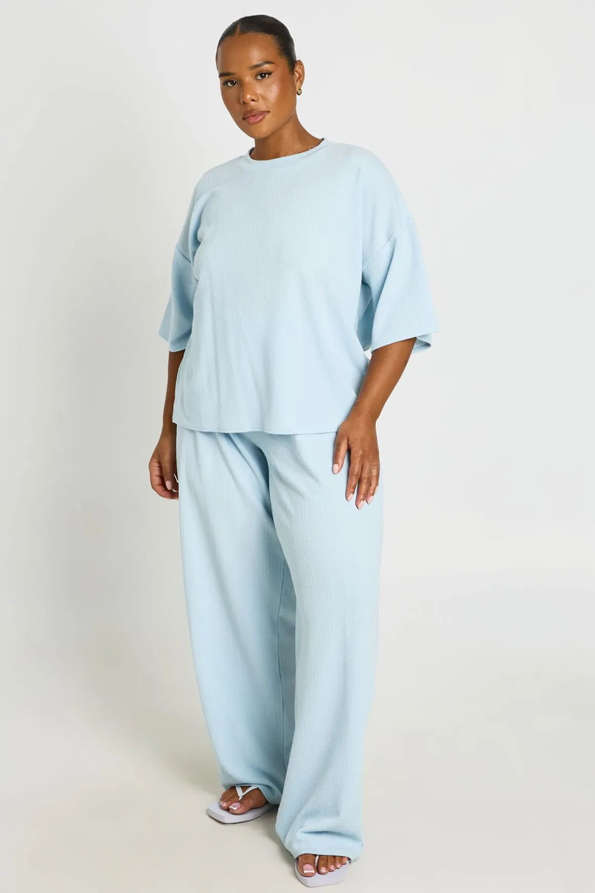 Ensemble Coordonné Grande Taille T-shirt & Pantalon Large