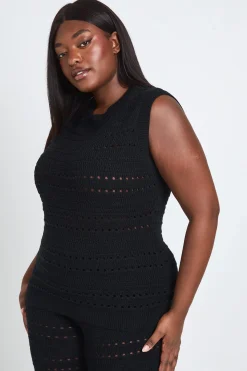Ensemble Coordonné Grande Taille Haut Long Et Pantalon En Crochet