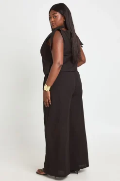 boohoo Ensemble Coordonné Grande Taille Haut Col Bateau À Épaules Nouées Et Pantalon<Femme Ensembles