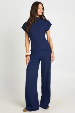 boohoo Ensemble Coordonné Grande Taille Haut À Dos Noué Froissé Et Pantalon Large<Femme Ensembles