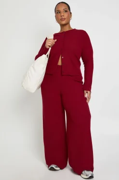 Ensemble Coordonné Grande Taille Cardigan Boutonné et Pantalon Côtelé
