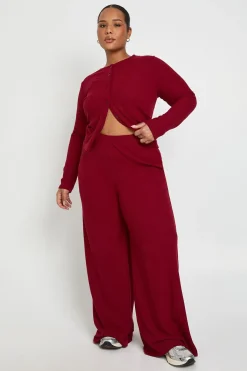 Ensemble Coordonné Grande Taille Cardigan Boutonné et Pantalon Côtelé