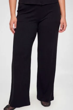 Ensemble Coordonné Grande Taille Haut Côtelé À Boutons Et Pantalon