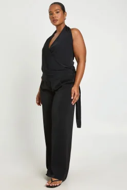 boohoo Ensemble Coordonné Grande Taille Avec Top Drapé À Col Bénitier Et Pantalon Fluide<Femme Ensembles