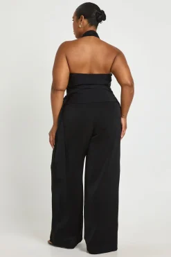 boohoo Ensemble Coordonné Grande Taille Avec Top Drapé À Col Bénitier Et Pantalon Fluide<Femme Ensembles