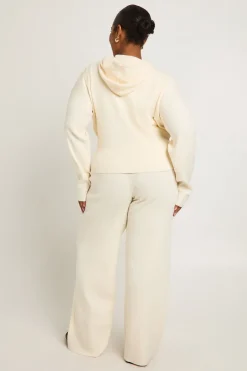 Ensemble Coordonné Grande Taille Sweat à Casynthétiqueche Zippé et Pantalon en Maille Côtelée Super Douce