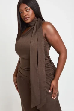Ensemble Coordonné Grande Taille Top Cache-cœur En Crêpe Et Pantalon Large