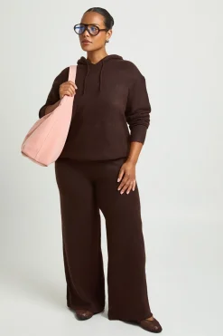 Ensemble Coordonné Grande Taille Sweat À Casynthétiqueche Et Pantalon Large En Maille Douce