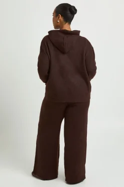 Ensemble Coordonné Grande Taille Sweat À Casynthétiqueche Et Pantalon Large En Maille Douce