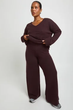 boohoo Ensemble Coordonné Grande Taille Synthétiquell Col V À Poignets Boutonnés Et Pantalon Large<Femme Ensembles