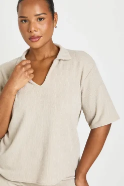 Ensemble Coordonné Grande Taille T-shirt Col À Manches Courtes & Pantalon Large