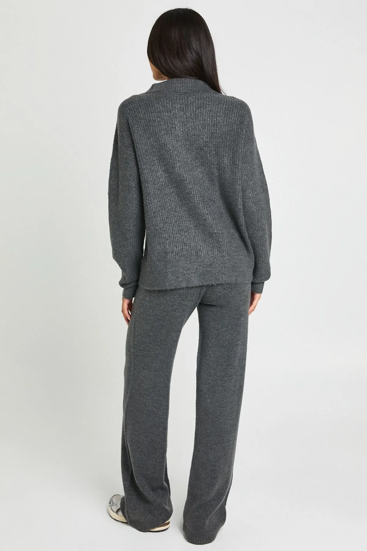 boohoo Ensemble Coordonné Grande Taille Synthétiquell Surdimensionné Col Zippé Et Pantalon En Maille Épaisse<Femme Pulls Et Gilets|Toutes Les Mailles