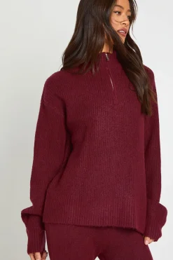Ensemble Coordonné Grande Taille Synthétiquell Oversize Super Doux Col Zippé Et Pantalon Jambes Larges