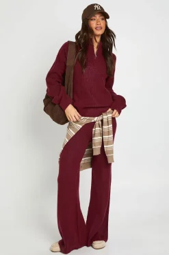 Ensemble Coordonné Grande Taille Synthétiquell Oversize Super Doux Col Zippé Et Pantalon Jambes Larges