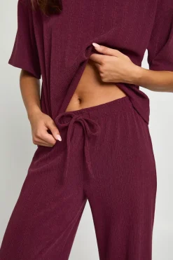 Ensemble Coordonné Haut Ample Oversize Et Pantalon Large En Tissu Froissé