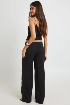 Ensemble Coordonné Haut Asymétrique Froncé À Une Épaule Et Pantalon