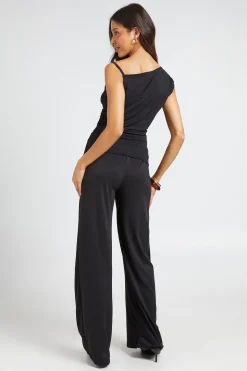 Ensemble Coordonné Haut Asymétrique Froncé Et Pantalon