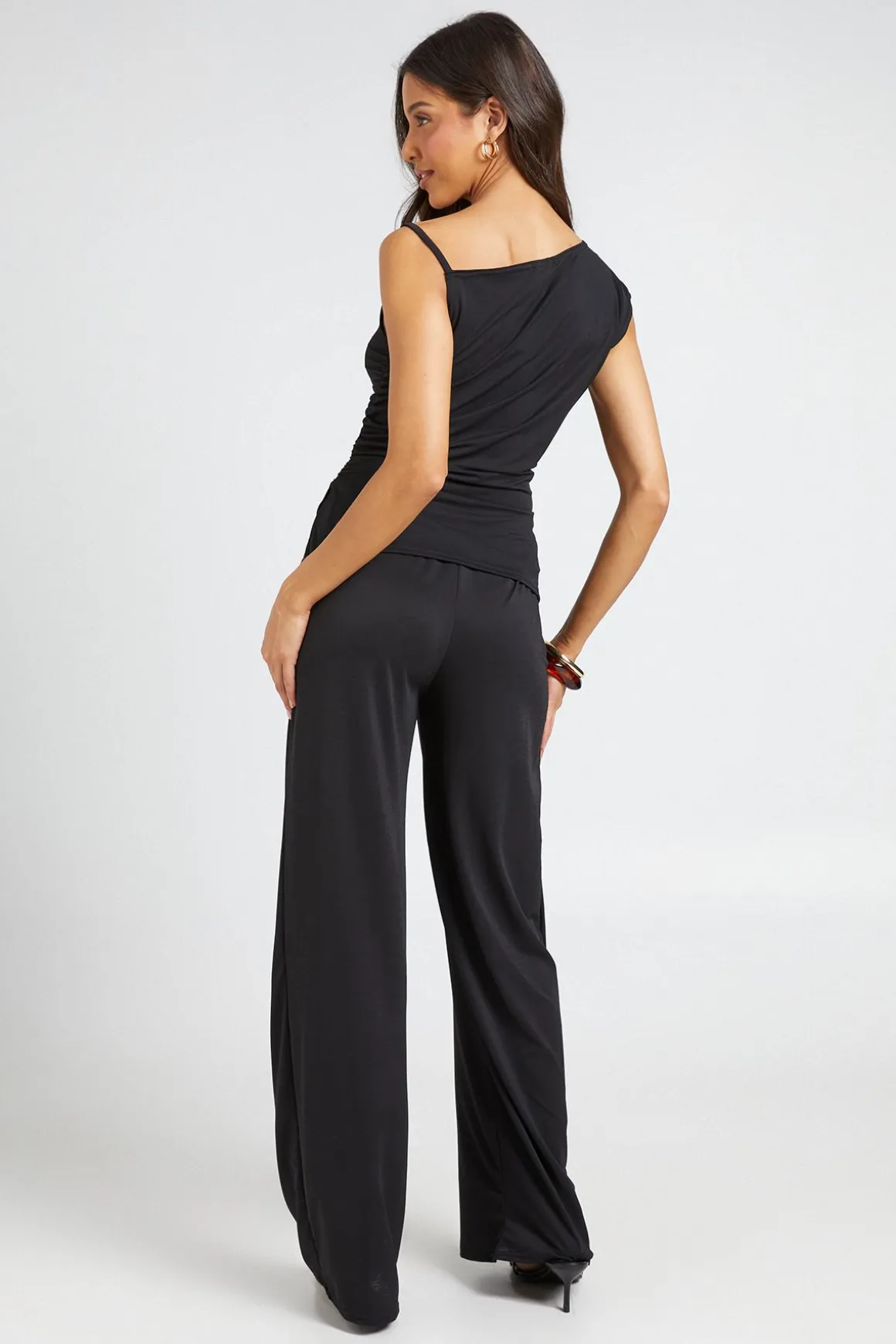 Ensemble Coordonné Haut Asymétrique Froncé Et Pantalon