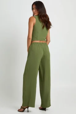 boohoo Ensemble Coordonné Haut Asymétrique Et Pantalon En Crêpe Martelé<Femme Ensembles