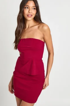boohoo Ensemble coordonné haut bandeau longline et jupe en bengaline<Femme Ensembles
