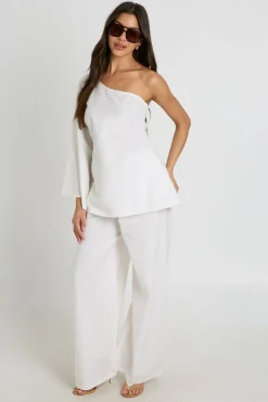 boohoo Ensemble Coordonné Haut Cape Et Pantalon Large À Effet Lin<Femme Ensembles