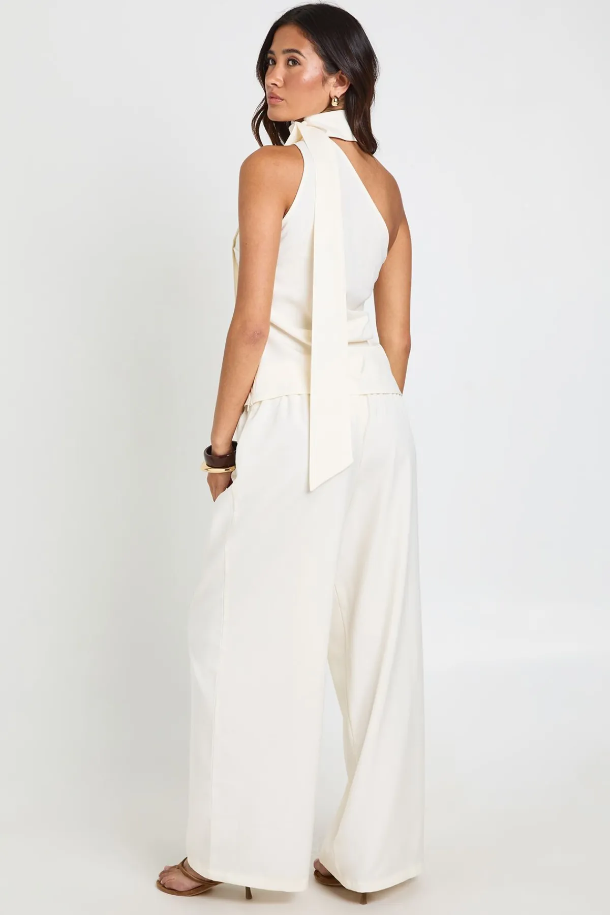 boohoo Ensemble Coordonné Haut Écharpe En Crêpe Et Pantalon Large<Femme Ensembles