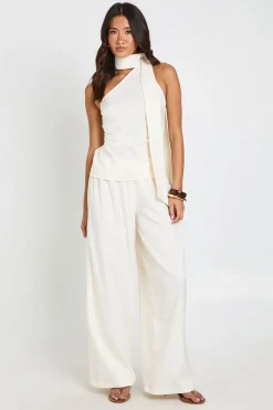 boohoo Ensemble Coordonné Haut Écharpe En Crêpe Et Pantalon Large<Femme Ensembles