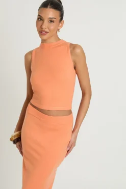 boohoo Ensemble Coordonné Haut Col Montant Et Jupe Longue En Maille Côtelée<Femme Pulls Et Gilets|Toutes Les Mailles