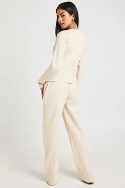 boohoo Ensemble Coordonné Haut Court Col Rond Boutonné Et Pantalon En Coton<Femme Ensembles
