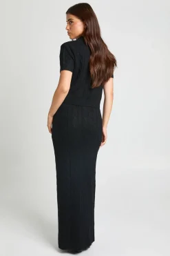 boohoo Ensemble Coordonné Haut Court À Col En Maille Torsadée Et Jupe Longue<Femme Pulls Et Gilets|Toutes Les Mailles