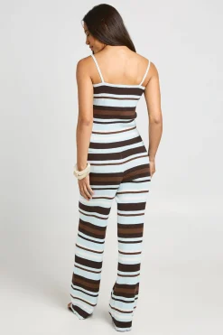 boohoo Ensemble Coordonné Haut Côtelé Rayé Et Pantalon Large<Femme Pulls Et Gilets|Toutes Les Mailles