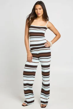 boohoo Ensemble Coordonné Haut Côtelé Rayé Et Pantalon Large<Femme Pulls Et Gilets|Toutes Les Mailles