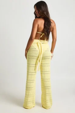 boohoo Ensemble Coordonné Haut Dos Nu En Crochet Et Pantalon Large<Femme Tenues De Plage|Pulls Et Gilets