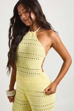 boohoo Ensemble Coordonné Haut Dos Nu En Crochet Et Pantalon Large<Femme Tenues De Plage|Pulls Et Gilets