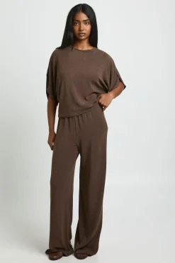 boohoo Ensemble Coordonné Haut En Jersey Ultra Doux À Manches Longues Et Pantalon Droit<Femme Ensembles