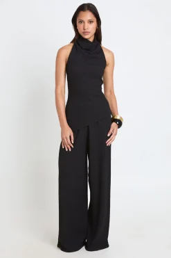 boohoo Ensemble Coordonné Haut Long Col Montant Et Pantalon En Tissu Froissé<Femme Ensembles