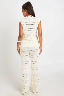 boohoo Ensemble Coordonné Haut Long Et Pantalon En Maille Crochet<Femme Tenues De Plage|Pulls Et Gilets