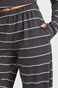 Ensemble Coordonné Haut Manches Longues Et Pantalon En Coton Rayé