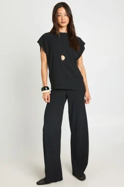 Ensemble Coordonné Haut Ourlet Asymétrique Froissé Et Pantalon Droit Jambe Large Tall