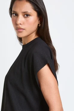 Ensemble Coordonné Haut Ourlet Asymétrique Froissé Et Pantalon Jambe Droite
