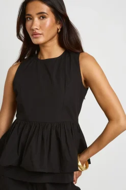 Ensemble Coordonné Haut Péplum Col Montant Et Pantalon