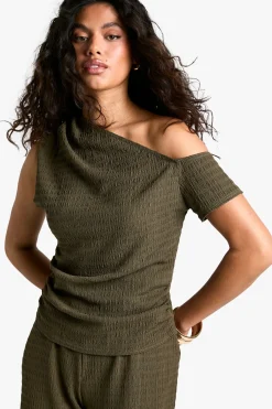 boohoo Ensemble Coordonné Haut Texturé Sans Manches À Ourlet Asymétrique Et Pantalon<Femme Ensembles