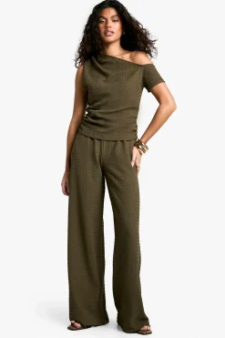 boohoo Ensemble Coordonné Haut Texturé Sans Manches À Ourlet Asymétrique Et Pantalon<Femme Ensembles